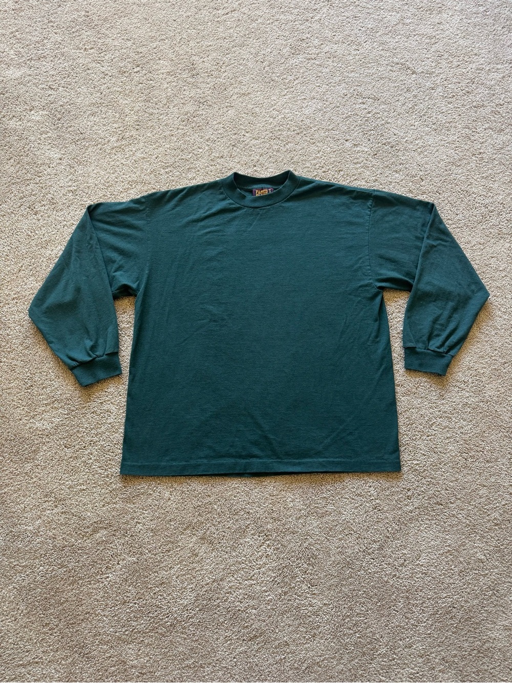 Vintage Y2K Faded Glory Blank Long Sleeve T Shirt Green Boxy USA L